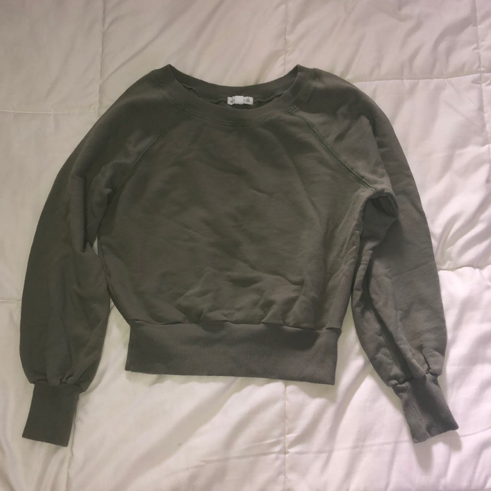 Dark Green Cropped Crew Neck